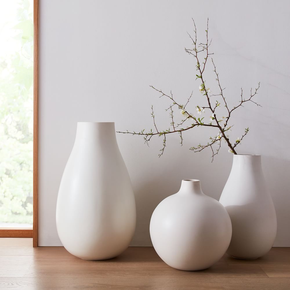 Oversized Pure White Ceramic Vase Collection
