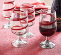 Pottery Barn Red Ribbon Handcrafted Goblets – Set of 6