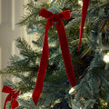 Red Velvet Clip-On Bow Baubles (Set of 6)