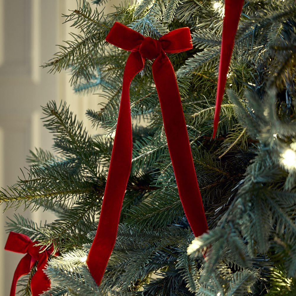Red Velvet Clip-On Bow Baubles (Set of 6)