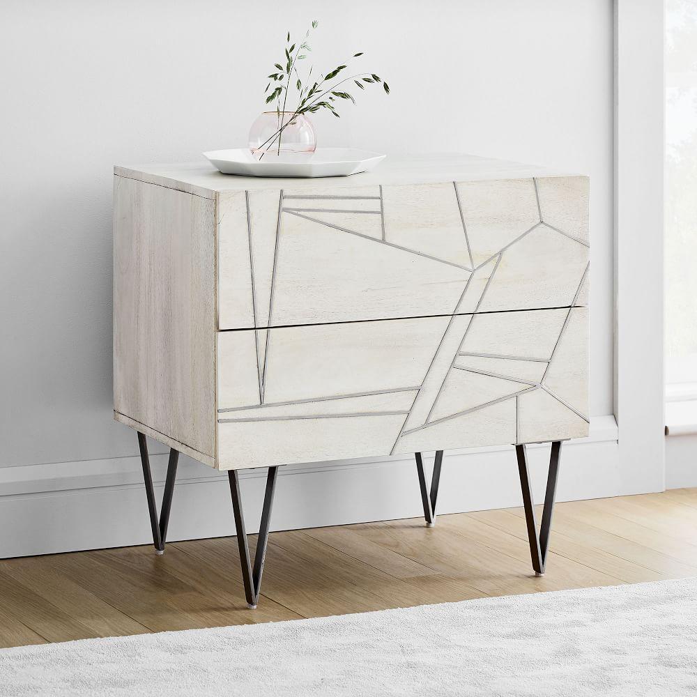 Roar + Rabbit™ Silver Geo Inlay Bedside Table - Bone