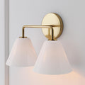 Sculptural 2-Light Cone Sconce - Milk