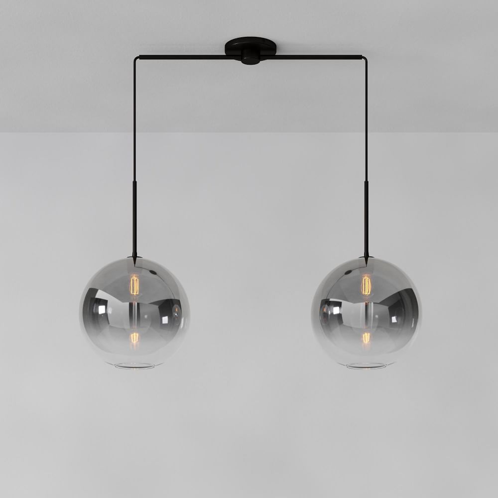 Sculptural 2-Light Globe Pendant - Metallic Ombre