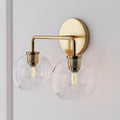 Sculptural 2-Light Globe Sconce - Clear