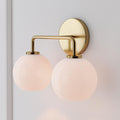 Sculptural 2-Light Globe Sconce - Milk