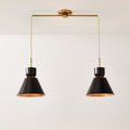 Sculptural 2-Light Tapered Metal Pendant