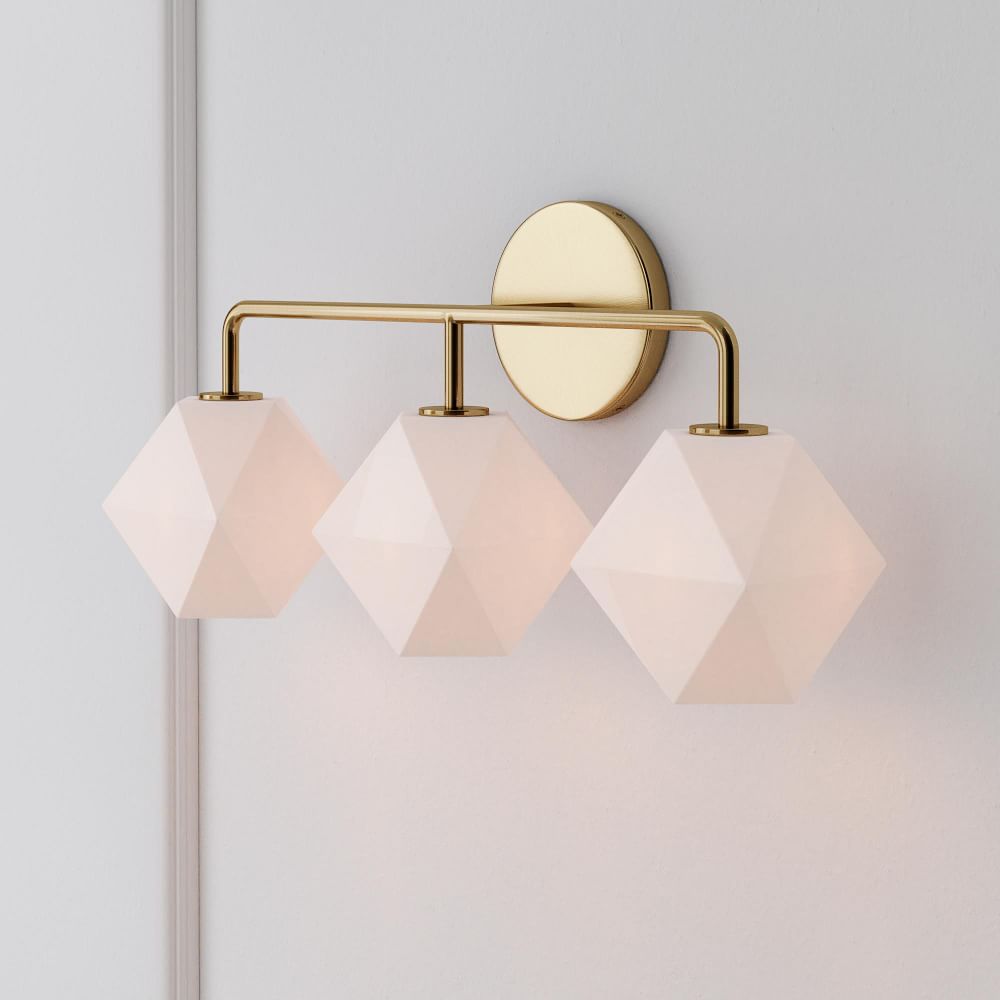 Sculptural 3-Light Faceted Sconce - Milk