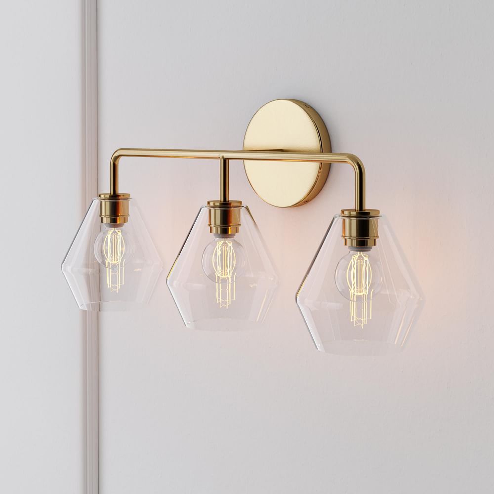 Sculptural 3-Light Geo Sconce - Clear