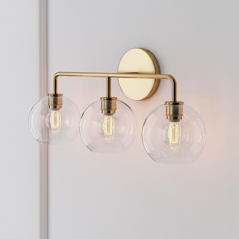 Sculptural 3-Light Globe Sconce - Clear