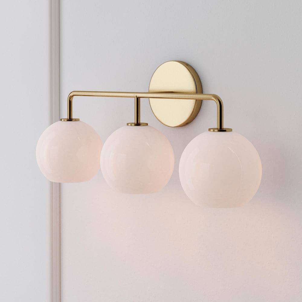Sculptural 3-Light Globe Sconce - Milk