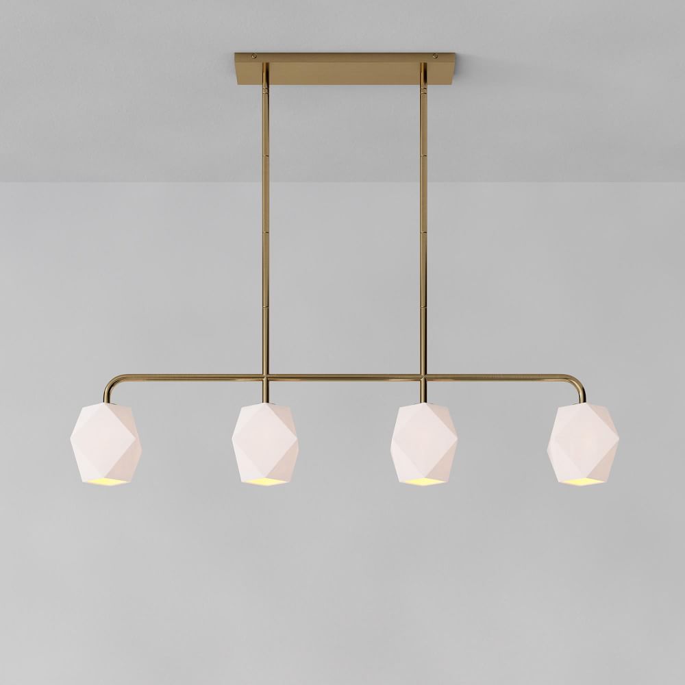 Sculptural 4-Light Faceted Pendant - Milk