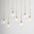 Sculptural Glass 7-Light Globe Chandelier - Clear