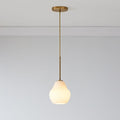Sculptural Glass Ribbed Pendant - Champagne