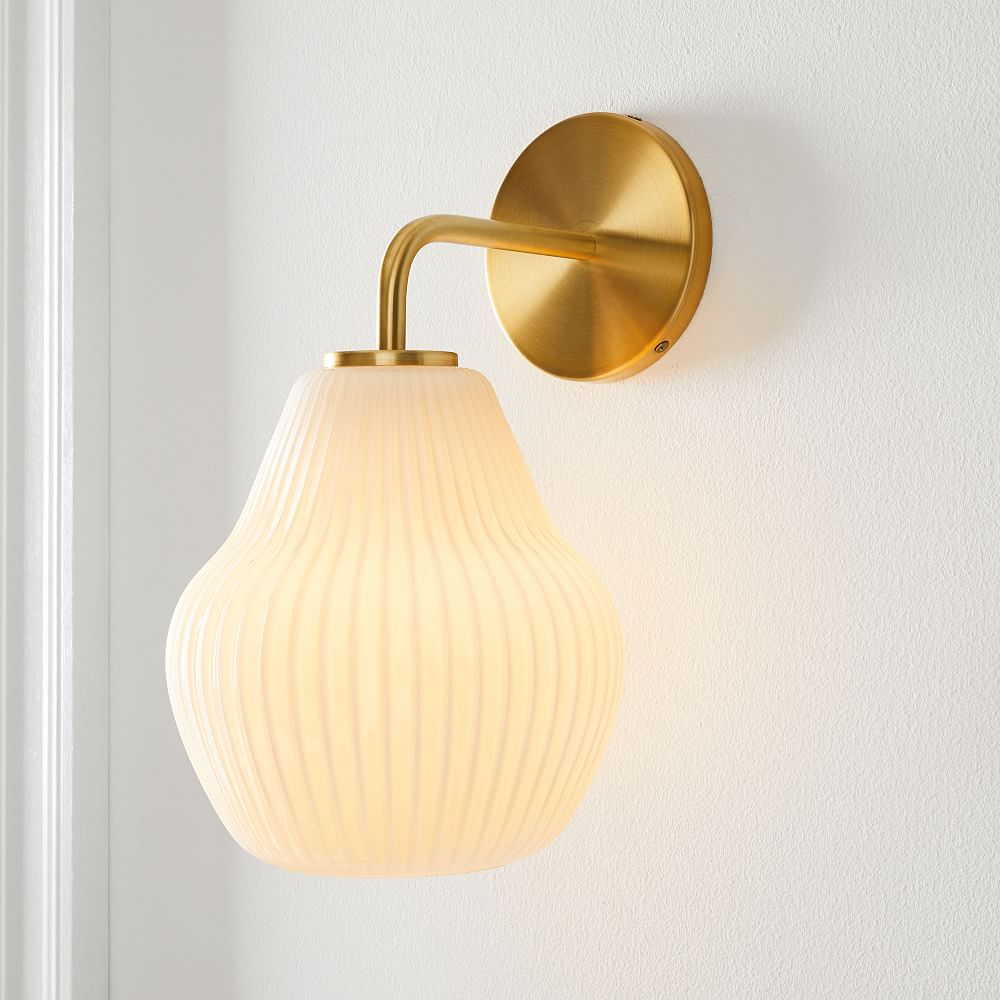 Sculptural Glass Ribbed Sconce