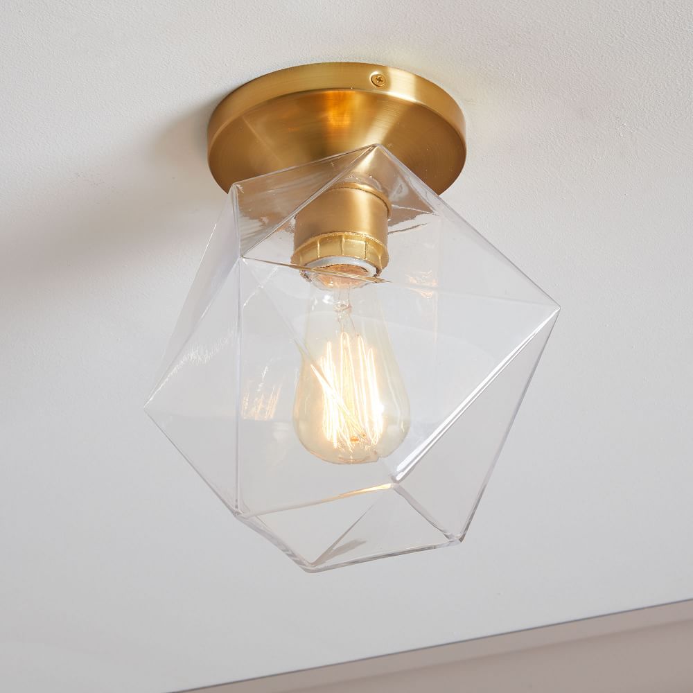 Sculptural Glass Faceted Flushmount (10 cm - 21.5 cm)