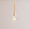 Sculptural Glass Faceted Pendant - Clear