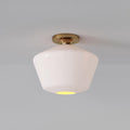 Sculptural Glass Geo Flushmount - Milk