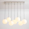 Sculptural Glass 7-Light Globe Chandelier - Milk