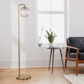 Sculptural Glass Globe Floor Lamp - Clear