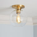 Sculptural Glass Globe Flushmount - Clear