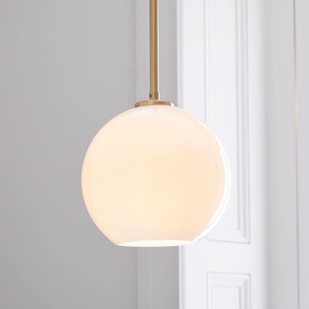 Sculptural Glass Globe Ceiling Lamp - Milk