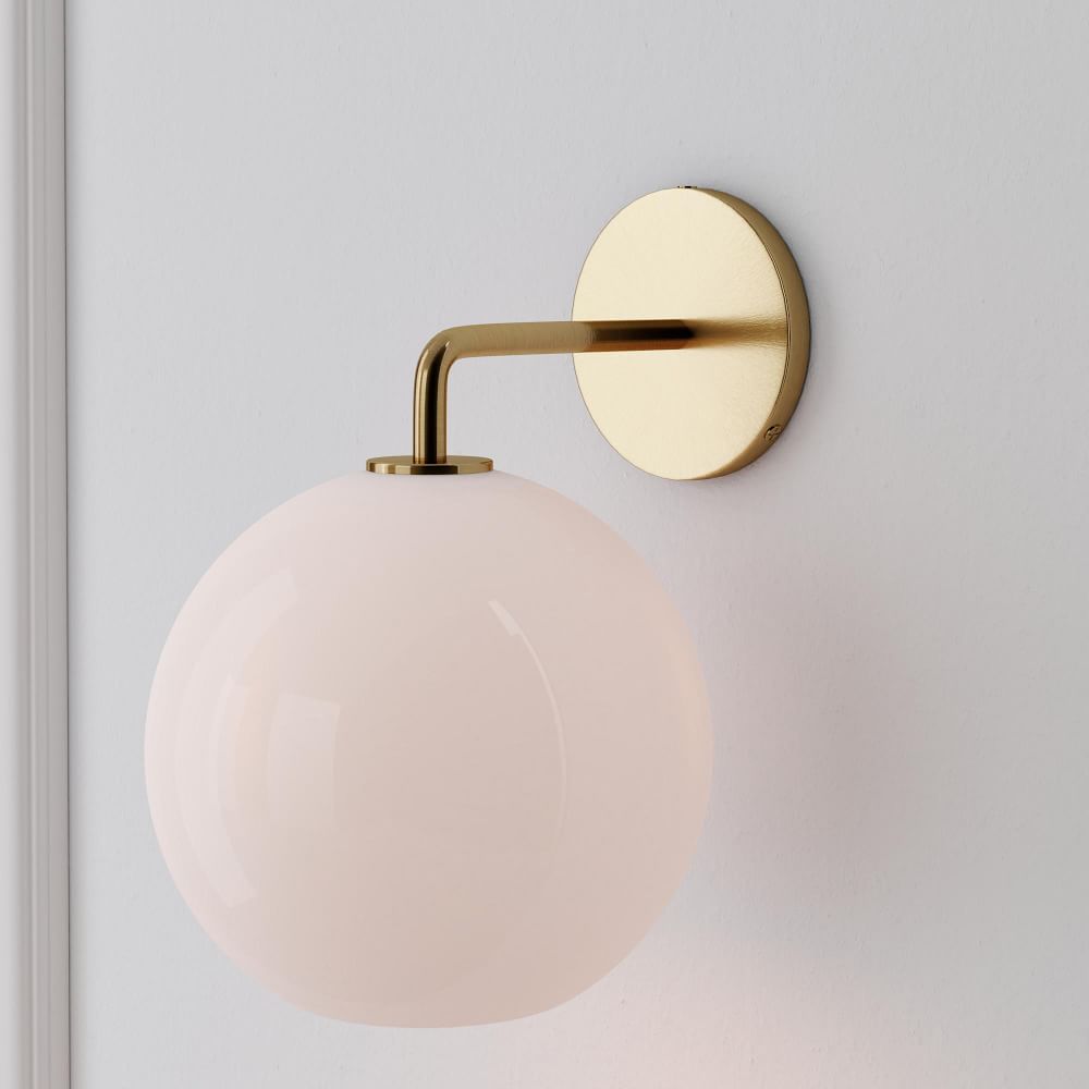 Sculptural Glass Globe Sconce - Milk