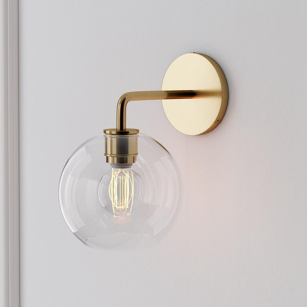 Sculptural Glass Globe Sconce - Clear