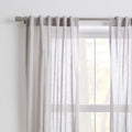Sheer Crosshatch Curtain (Set of 2) - Stone Grey