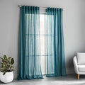 Sheer Crosshatch Curtains (Set of 2) - Mineral Blue
