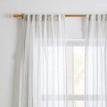 Sheer Linen Cotton Mini Stripe Curtain - White/Slate