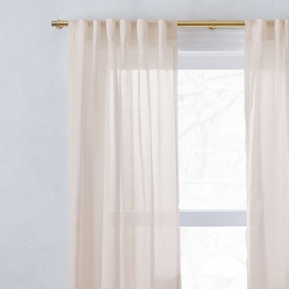 Sheer European Flax Linen Curtain - Dusty Blush