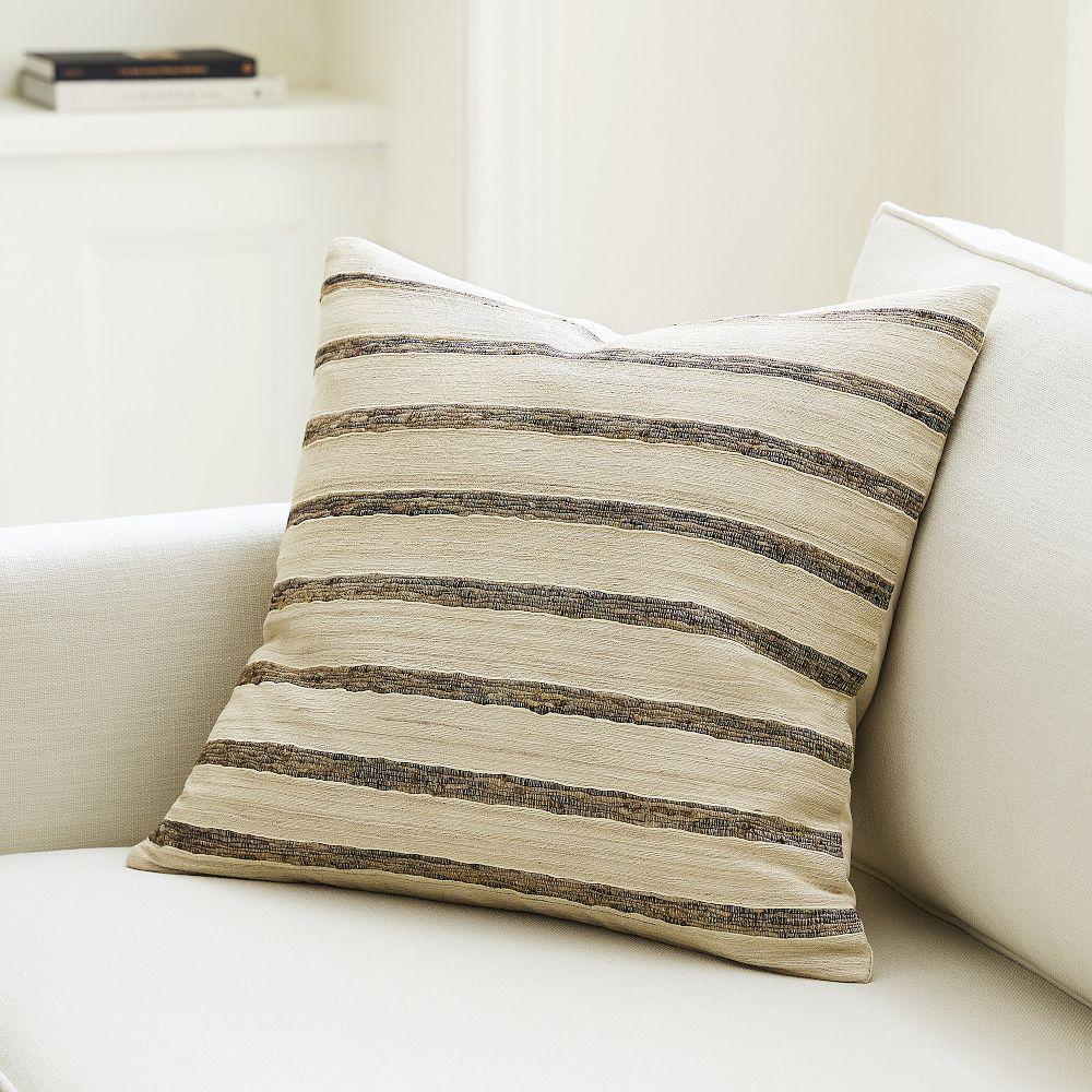 Silk Broad Stripe Cushion Cover