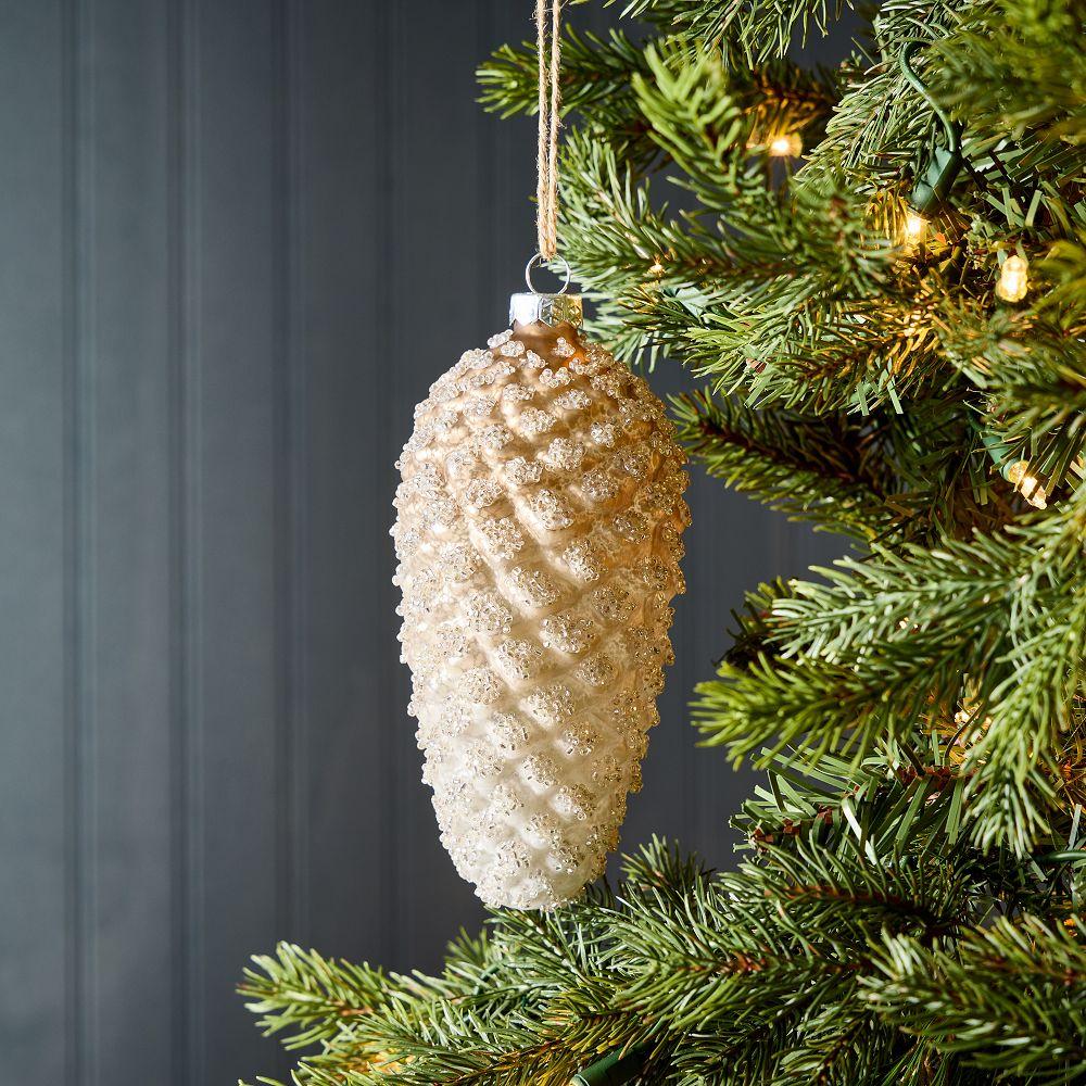 Silver Glitter Pinecone Bauble