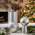 Silver Hammered Mercury Candleholders & Vases