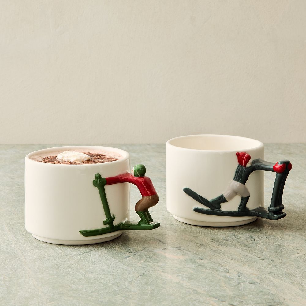 Skier Stacking Figural Mug