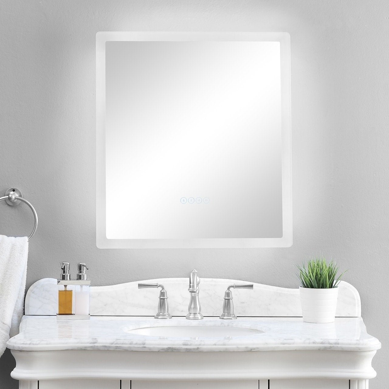 Smartled Illuminated Fog Free Bathroom Mirror With Built In Bluetooth Speakers And Dimmer 24 X 27