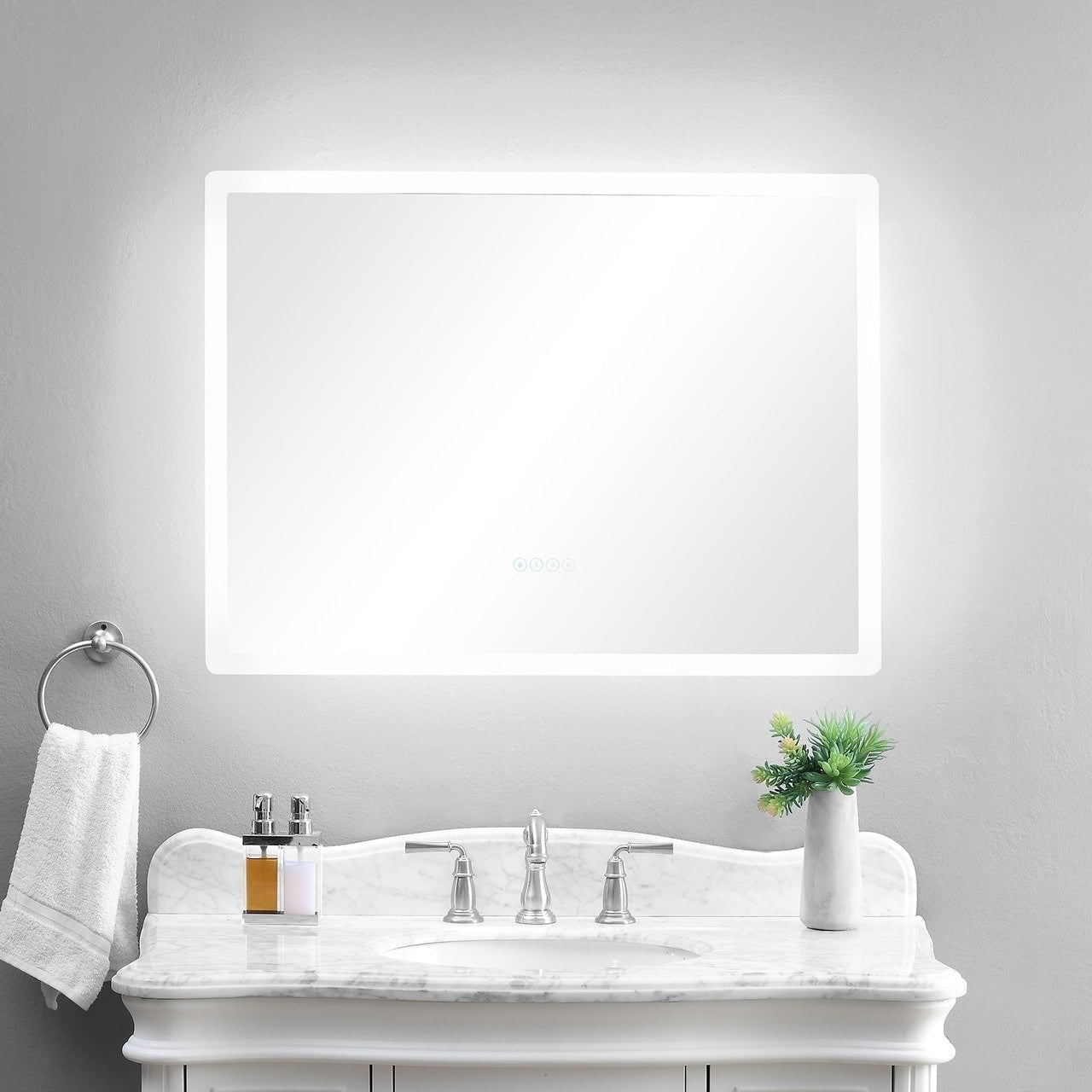 Smartled Illuminated Fog Free Bathroom Mirror With Built In Bluetooth Speakers And Dimmer 36 X 27
