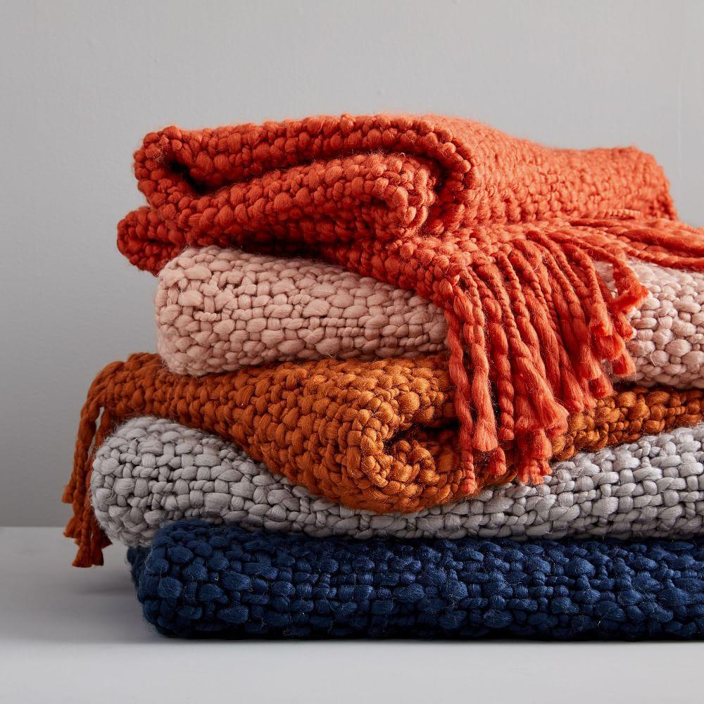 Solid Basketweave Throw