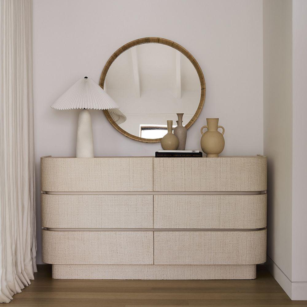 Solstice Painted Raffia 6-Drawer Chest (152 cm)