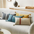 Silk Mono Stripe Lumbar Cushion Cover