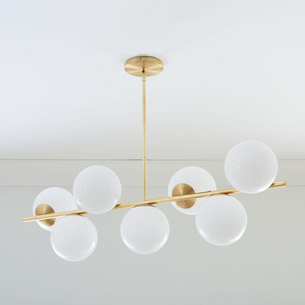 Sphere & Stem 7-Light Chandelier - Milk