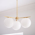 Sphere & Stem 3-Light Chandelier - Milk