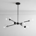 Staggered Glass 6-Light Chandelier - Clear