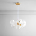 Staggered Glass 9-Light Chandelier - Milk