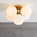 Staggered Glass 5-Light Flushmount - Milk