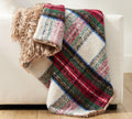 Pottery Barn Stewart Plaid Faux Fur Back Throw