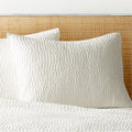 Stitched Organic Cotton Sateen Ivory Full/Queen Quilt