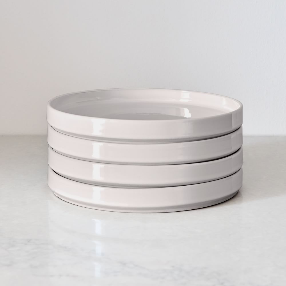 Straight-Sided Stoneware Salad Plates - Grey