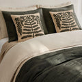 Striated Chenille Tack Stitch Bedspread & Pillowcases - Camel/Graphite