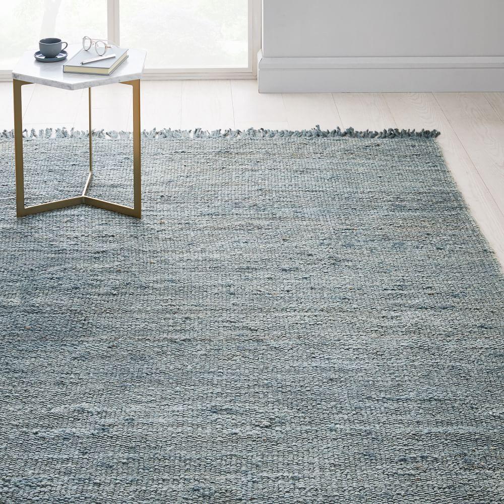 Sun Faded Jute Rug - Icy Teal